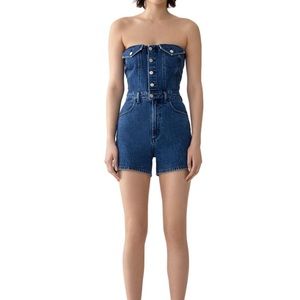 Agolde Sandy strapless denim romper